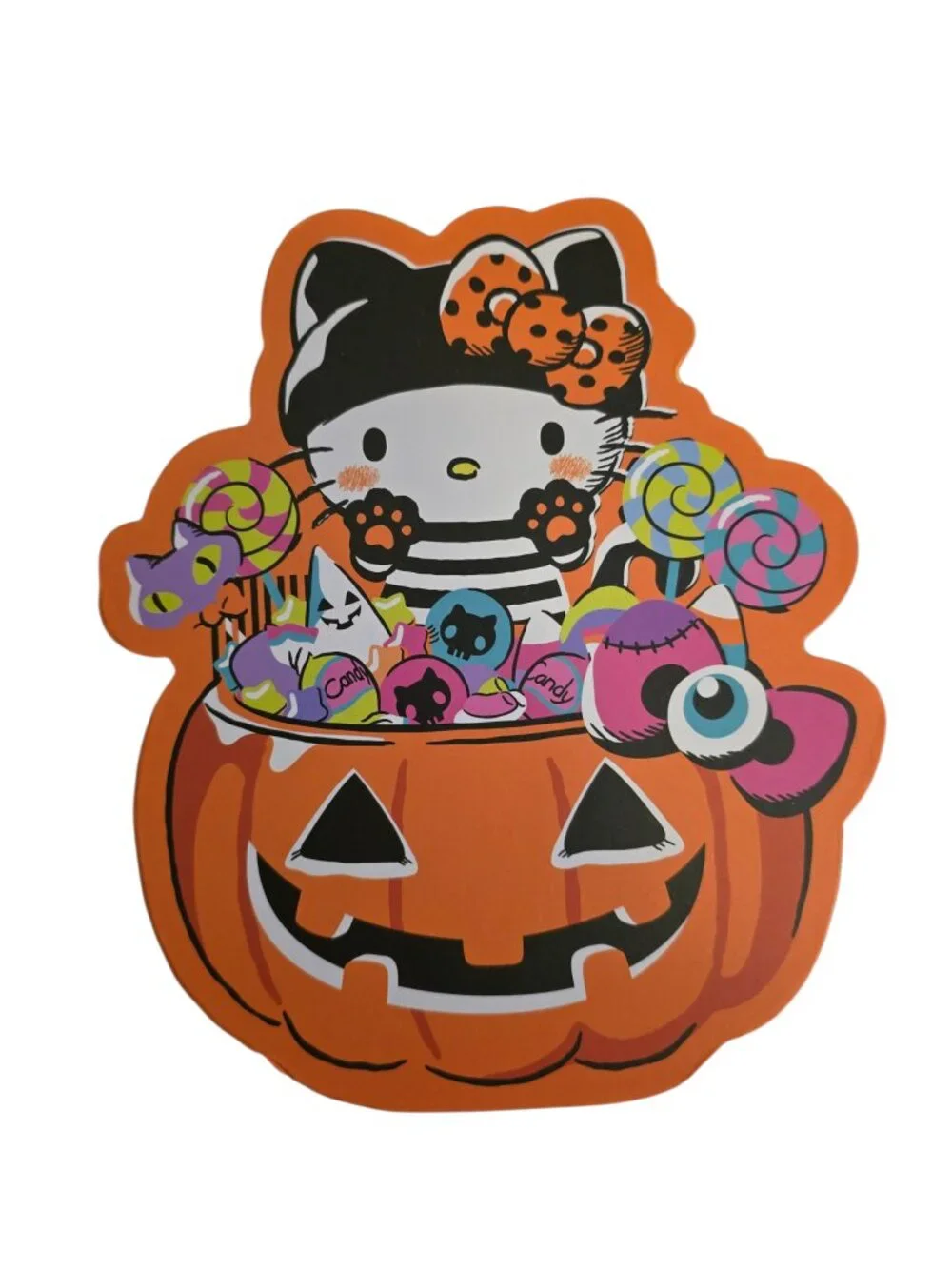 Hello Kitty Halloween Decor Bundle Trick Or Treat Pumpkin Wood Block Signs 2 Pc